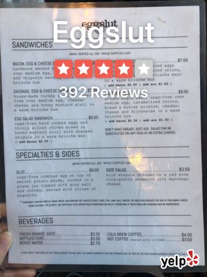 Menu photo 7 Eggslut Los Angeles, CA