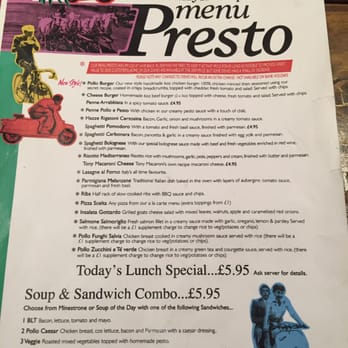 Tony Macaroni - New Presto menu. - Italian Near Me - Glasgow, GLG