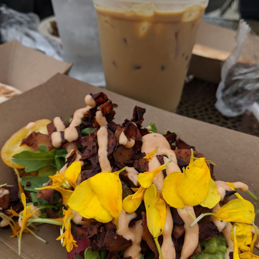 PROVIDER - BLT avocado toast made with coconut bacon and washed down with a pistachio iced latte - Coffee & Tea Near Me - Indianapolis, Indiana PROVIDER - BLT avocado toast made with coconut bacon and washed down with a pistachio iced latte - Coffee & Tea Near Me - Indianapolis, Indiana
