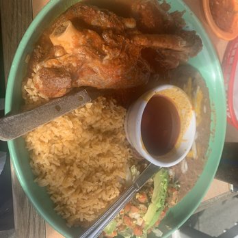 Viva Jalisco Mexican Restaurant - Lamb shank with beans and rice. - Mexican Near Me - Bothell, Washington