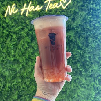 Ni Hao Tea - Strawberry passion fruit green tea with lychee jelly. - Bubble Tea Near Me - Tucson, Arizona Ni Hao Tea - Strawberry passion fruit green tea with lychee jelly. - Bubble Tea Near Me - Tucson, Arizona