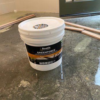 Calmo Hardwood Flooring - Bostike Greenforce - both a glue and moisture barrier sealant. - Flooring Near Me - Oakland, California