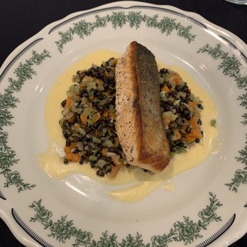 Taureaux Tavern - Grilled Salmon Aux Lentils - French Near Me - Chicago, Illinois