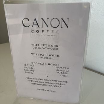 Canon Coffee - Hours - Coffee & Tea Near Me - Apopka, Florida