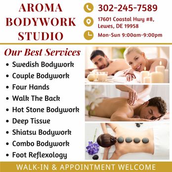 Aroma Bodywork Studio - Walk-in & Appointment Welcome - Massage Therapy Near Me - Lewes, Delaware Aroma Bodywork Studio - Walk-in & Appointment Welcome - Massage Therapy Near Me - Lewes, Delaware
