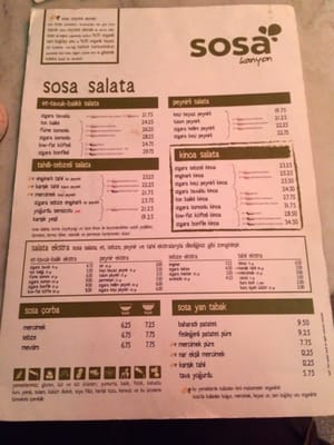 Menu photo 4 Sosa Istanbul, 34 Menu photo 4 Sosa Istanbul, 34