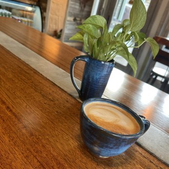 Cloud Forest Cafe - Latte and beautiful pottery! - Coffee & Tea Near Me - Davis, California