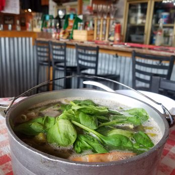 Tapsilog Bistro - Seafood sinigang. Reminded me of the old days where my parents would use this pot to cook rice. - Filipino Near Me - Campbell, California