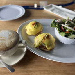 Eggs Benedict combo & caramel latte Eggs Benedict combo & caramel latte