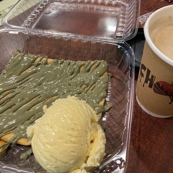 Chocolate Bash - Pistachio sauce on a crepe. Cappuccino - Chocolatiers & Shops Near Me - Newport Beach, California Chocolate Bash - Pistachio sauce on a crepe. Cappuccino - Chocolatiers & Shops Near Me - Newport Beach, California
