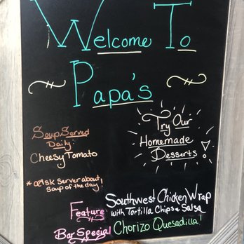 Papa's Grill - Papa's SPECIAL's board - American Near Me - Columbus, Indiana