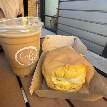 Cafe Aloe - Iced Latte and Spicy Charsiu HK Sandwich - Cafes Near Me - Bellevue, Washington Cafe Aloe - Iced Latte and Spicy Charsiu HK Sandwich - Cafes Near Me - Bellevue, Washington