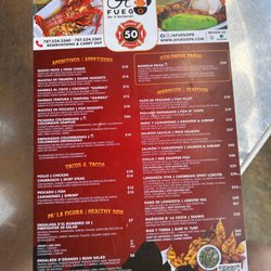 A Fuego - Menu