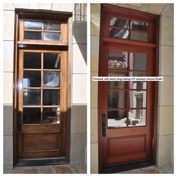 Doors By Invision - Before and after pictures of an 8 foot Mahogany door in Newport Coast recently refinished - Refinishing Services Near Me Doors By Invision - Before and after pictures of an 8 foot Mahogany door in Newport Coast recently refinished - Refinishing Services Near Me