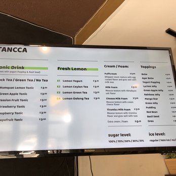 Tancca - Current menu 9/14/18 - Bubble Tea Near Me - San Francisco, California Tancca - Current menu 9/14/18 - Bubble Tea Near Me - San Francisco, California