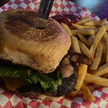 The Barn - Great looking bacon burger and fries. - Seafood Near Me - Corpus Christi, Texas