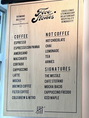 Menu photo 6 Five Stones Coffee Company Bellevue, WA Menu photo 6 Five Stones Coffee Company Bellevue, WA