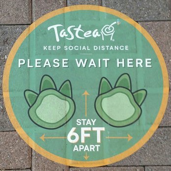 Tastea - Social distancing marker on the sidewalk - Bubble Tea Near Me - San Diego, California Tastea - Social distancing marker on the sidewalk - Bubble Tea Near Me - San Diego, California