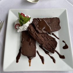 Deer Park Inn & Restaurant - Chocolate pate with chocolate sauce.