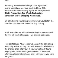 All American Pharmaceutical & Natural Food - Changing my interview to a month out again, after having already waited a month for an initial response.
