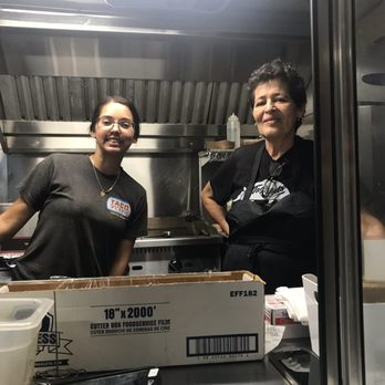 La Holly - Lovely senora on the right makes handmade tortillas - Tacos Near Me - Austin, Texas
