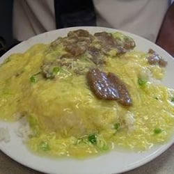 Top Cafe - Eggs, rice & beef-tastes better than it looks.