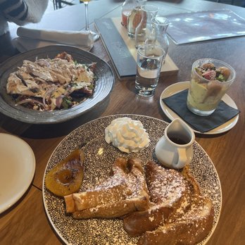 The 908 - Our full spread of The Frenchie, Chilaquiles, and Pistachio Tiramisu - New American Near Me - Long Beach, California The 908 - Our full spread of The Frenchie, Chilaquiles, and Pistachio Tiramisu - New American Near Me - Long Beach, California