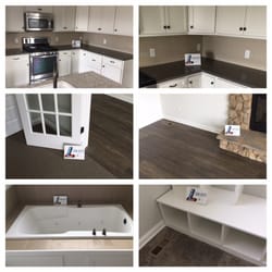 New backsplash tile, hardwood flooring, carpeting, sheet vinyl and spa tub ceramic by Ruhl Furniture & Flooring.