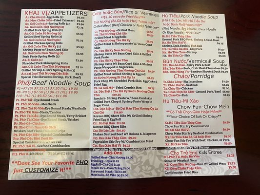 Menu photo 7 A-1 Pho & Grill Haltom City, TX
