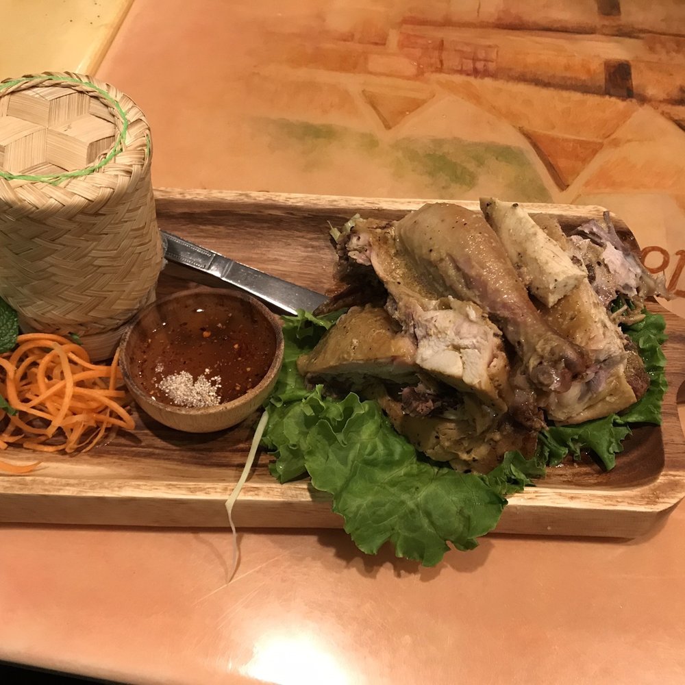 Bangkok Cafe - Marinated 1/2 Chicken with sticky rice - Thai Near Me - Fredericksburg, Virginia Bangkok Cafe - Marinated 1/2 Chicken with sticky rice - Thai Near Me - Fredericksburg, Virginia
