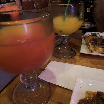 San Antonio Bar & Grill - Jumbo Margaritas (back: mango and front: strawberry/mango swirl) - Tex-Mex Near Me - Washington, DC, District of Columbia