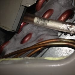 K3 Heating Plumbing & Air Conditioning - Frozen coils on an AC newly installed by Kevin Herb and K3. An example of the shoddy work they refuse to fix.