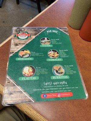 Menu photo 2 Chalo's Tacos Bethany, OK Menu photo 2 Chalo's Tacos Bethany, OK