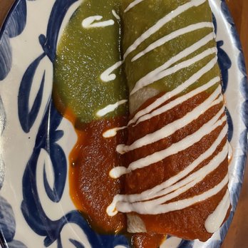 Los Agaves - Short rib burrito with green and red sauce. Mah. - Mexican Near Me - Napa, California