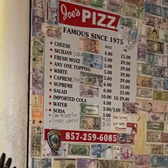 Joe's Pizza - Menu - Pizza Near Me - Cambridge, Massachusetts