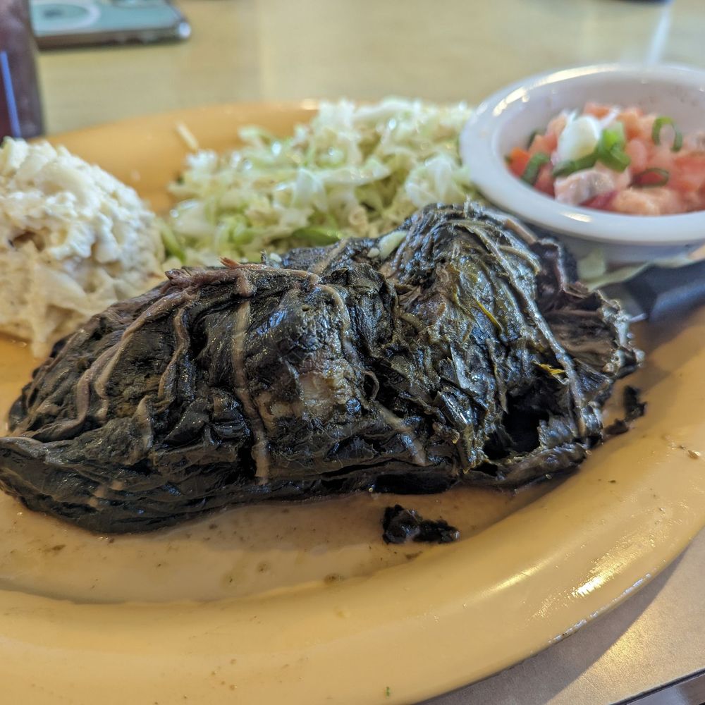The Loft - Lau Lau pork & Lomi Lomi salmon (kinda like ceviche) - Hawaiian Near Me - Lakewood, California
