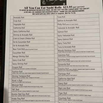 Ginza - AYCE menu. - Sushi Bars Near Me - Lancaster, Pennsylvania