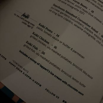 The Beach House - Kids menu is only place there is Chicken. Despite being thousands on this island - Asian Fusion Near Me - Koloa, Hawaii The Beach House - Kids menu is only place there is Chicken. Despite being thousands on this island - Asian Fusion Near Me - Koloa, Hawaii