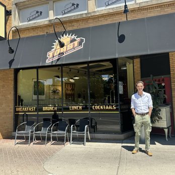 Toast - The outside of Toast with my friend from France who said it was DELICIOUS! - Breakfast & Brunch Near Me - Ferndale, Michigan