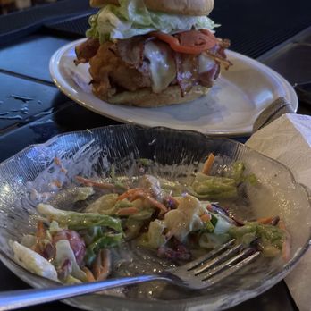 The Wharf - Side view of leftover salad and massive sandwich - Seafood Near Me - St Pete Beach, Florida The Wharf - Side view of leftover salad and massive sandwich - Seafood Near Me - St Pete Beach, Florida
