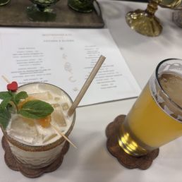 Drinks from the cocktail and beer menu Drinks from the cocktail and beer menu
