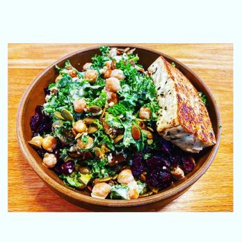 Slate Cafe - Garbanzo Green Salad Bowl with tofu - Cafes Near Me - New York, New York Slate Cafe - Garbanzo Green Salad Bowl with tofu - Cafes Near Me - New York, New York