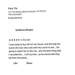 Fake review by the owner claiming he came in as a customer to badmouth the business online Fake review by the owner claiming he came in as a customer to badmouth the business online