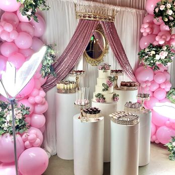 Sylvia's Cakes - Beautiful cake from Sylvia's Cake Co featured in the center of "Izzie_ creations " dessert table. - Custom Cakes Near Me