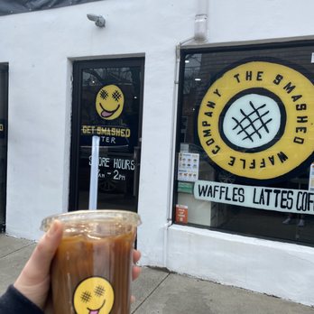 The Smashed Waffle Company - "Just a latte"- Iced oat milk latte - Waffles Near Me - Pittsburgh, Pennsylvania The Smashed Waffle Company - "Just a latte"- Iced oat milk latte - Waffles Near Me - Pittsburgh, Pennsylvania
