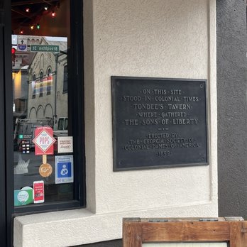 The Coffee Fox - Historical marker next to front door. - Coffee & Tea Near Me - Savannah, Georgia