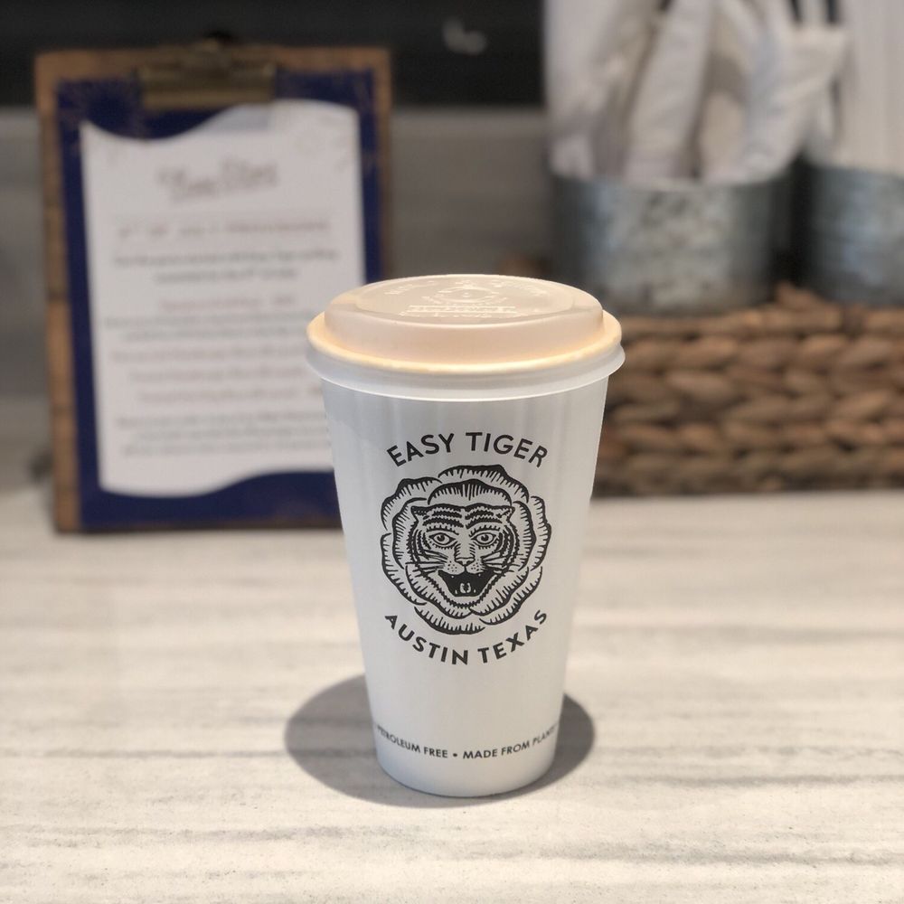 Easy Tiger - The Easy Tiger cajeta latte made with oat milk. #coffeeislove - Beer Gardens Near Me - Austin, Texas Easy Tiger - The Easy Tiger cajeta latte made with oat milk. #coffeeislove - Beer Gardens Near Me - Austin, Texas