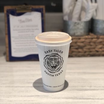 Easy Tiger - The Easy Tiger cajeta latte made with oat milk. #coffeeislove - Beer Gardens Near Me - Austin, Texas Easy Tiger - The Easy Tiger cajeta latte made with oat milk. #coffeeislove - Beer Gardens Near Me - Austin, Texas
