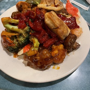 China Buffet - a plate of chinese food on a table - Chinese Near Me - Brattleboro, Vermont