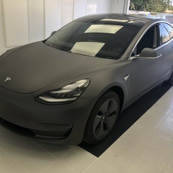 Tint Pros - Matte charcoal gray full wrap Tesla model 3 - Home Window Tinting Near Me - Fresno, California Tint Pros - Matte charcoal gray full wrap Tesla model 3 - Home Window Tinting Near Me - Fresno, California